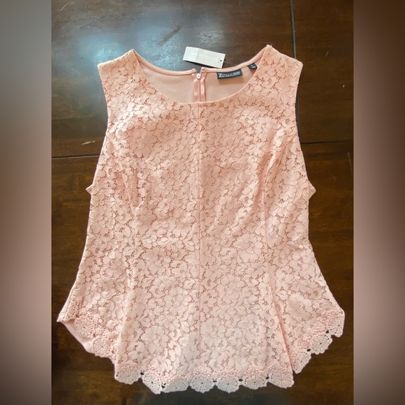 NY&Co 7th Avenue pink peplum top, NWT size XL - Picture 7 of 8